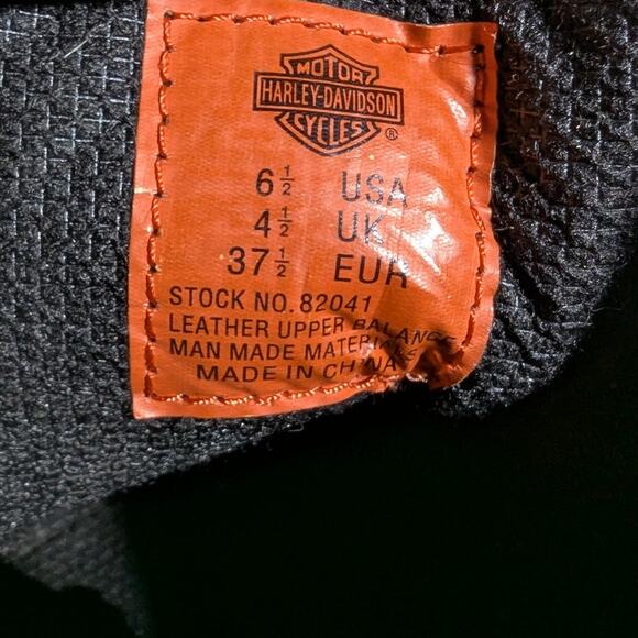 Harley Davidson Women's Black Leather 82041 Exposed Zip Kiltie Logger Boots 6.5 - Picture 4 of 6